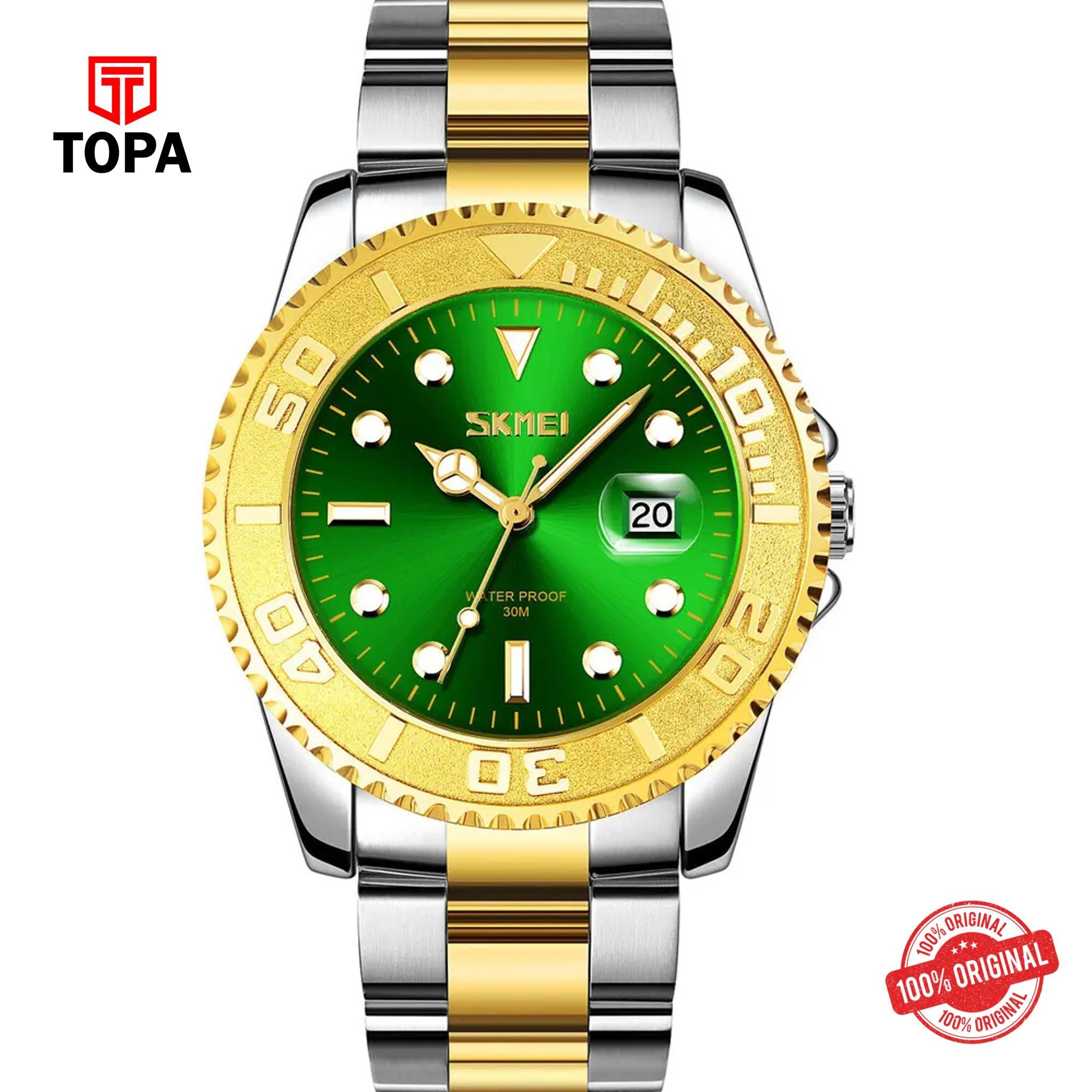 Topa Skmei-9295-TT-GRN-Metal-Band-Men-Watch - Product Image 1