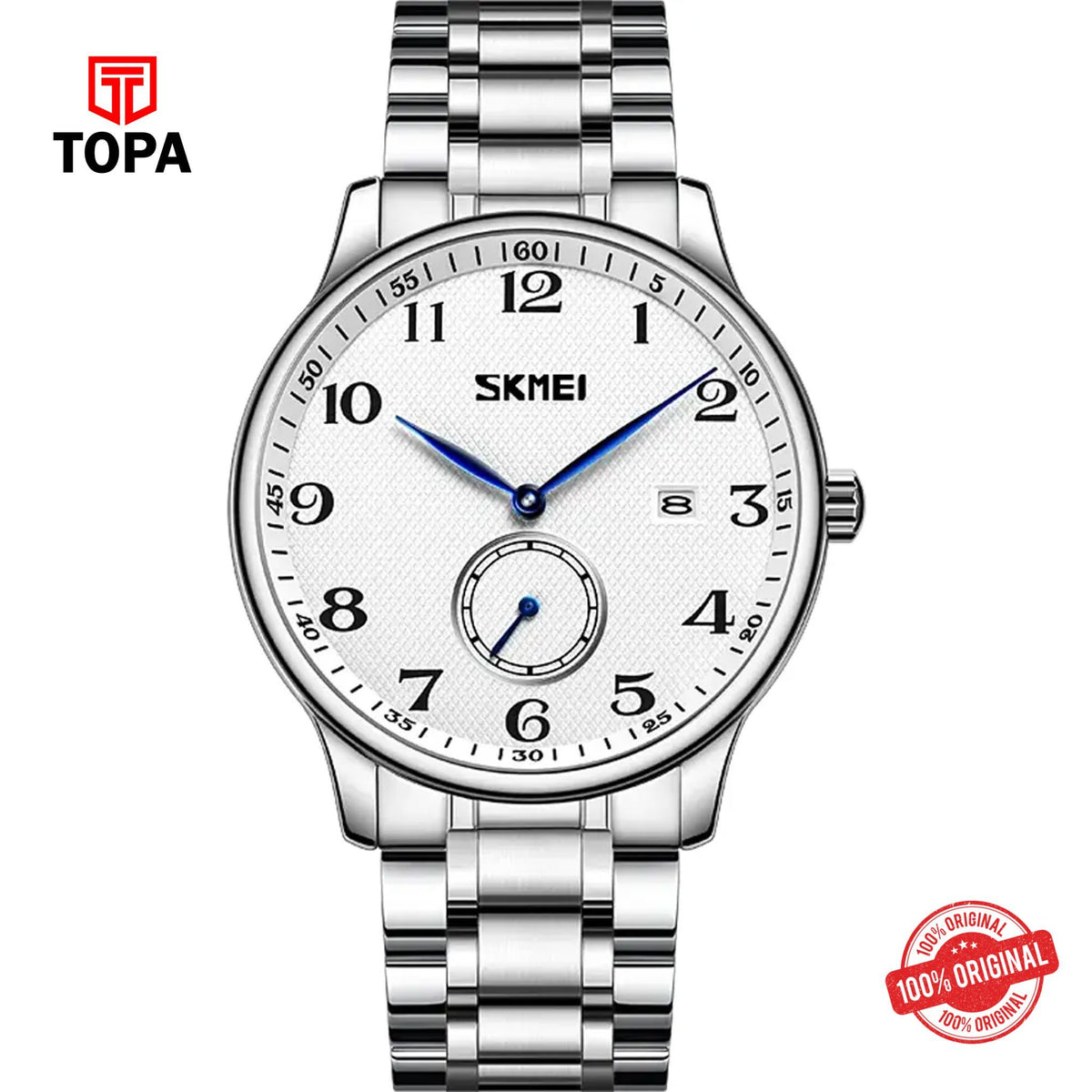 Topa Skmei-9297-CH-WHT-Metal-Band-Men-Watch - Product Image 1