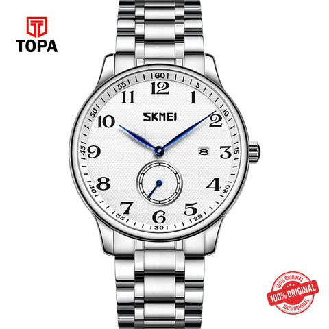 Topa Skmei-9297-CH-WHT-Metal-Band-Men-Watch - Product Image 1