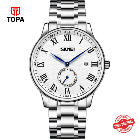 Topa Skmei-9297-CH-WHT-RD-Metal-Band-Men-Watch - Product Image 1