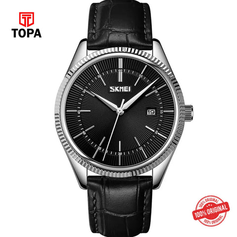 Topa Skmei-9298-CH-BLK-Leather-Band-Men-Watch - Product Image 1