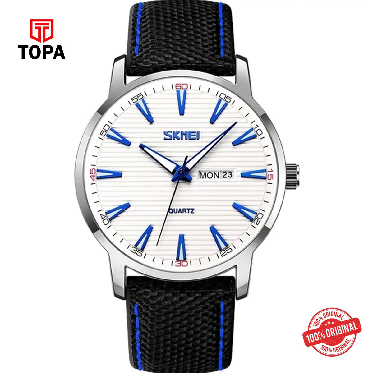 Topa Skmei-9303-CH-WHT-Nylon-Band-Men-Watch - Product Image 1