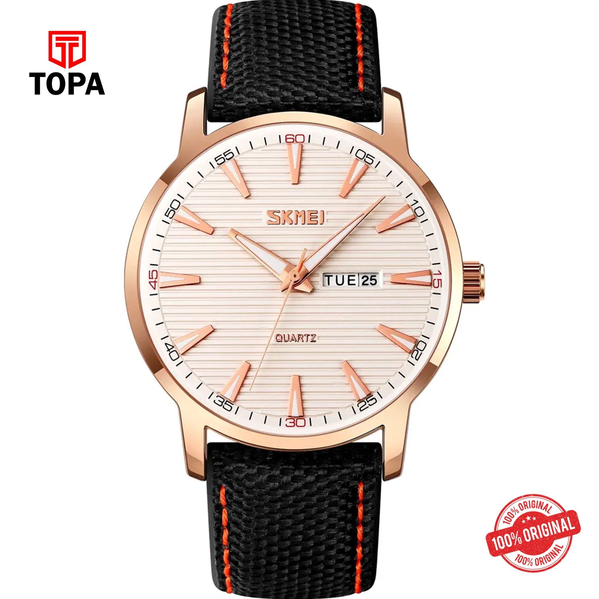 Topa Skmei-9303-RSBLK-WHT-Nylon-Band-Men-Watch - Product Image 1