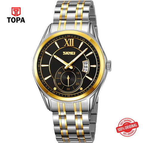 Topa Skmei-9319-G-TTGLD-BLK-Metal-Band-Men-Watch - Product Image 1