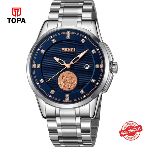 Topa Skmei-9321-G-CH-BLU-Metal-Band-Men-Watch - Product Image 1