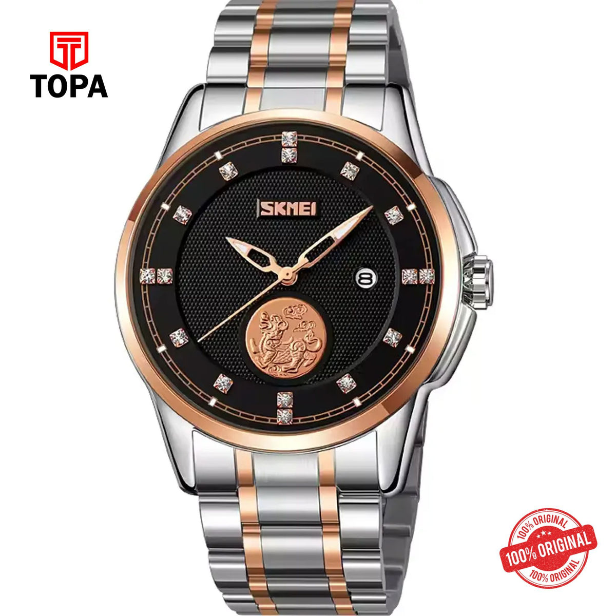 Topa Skmei-9321-G-TTRG-BLK-Metal-Band-Men-Watch - Product Image 1