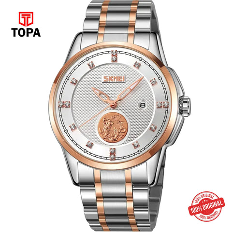 Topa Skmei-9321-G-TTRG-WHT-Metal-Band-Men-Watch - Product Image 1