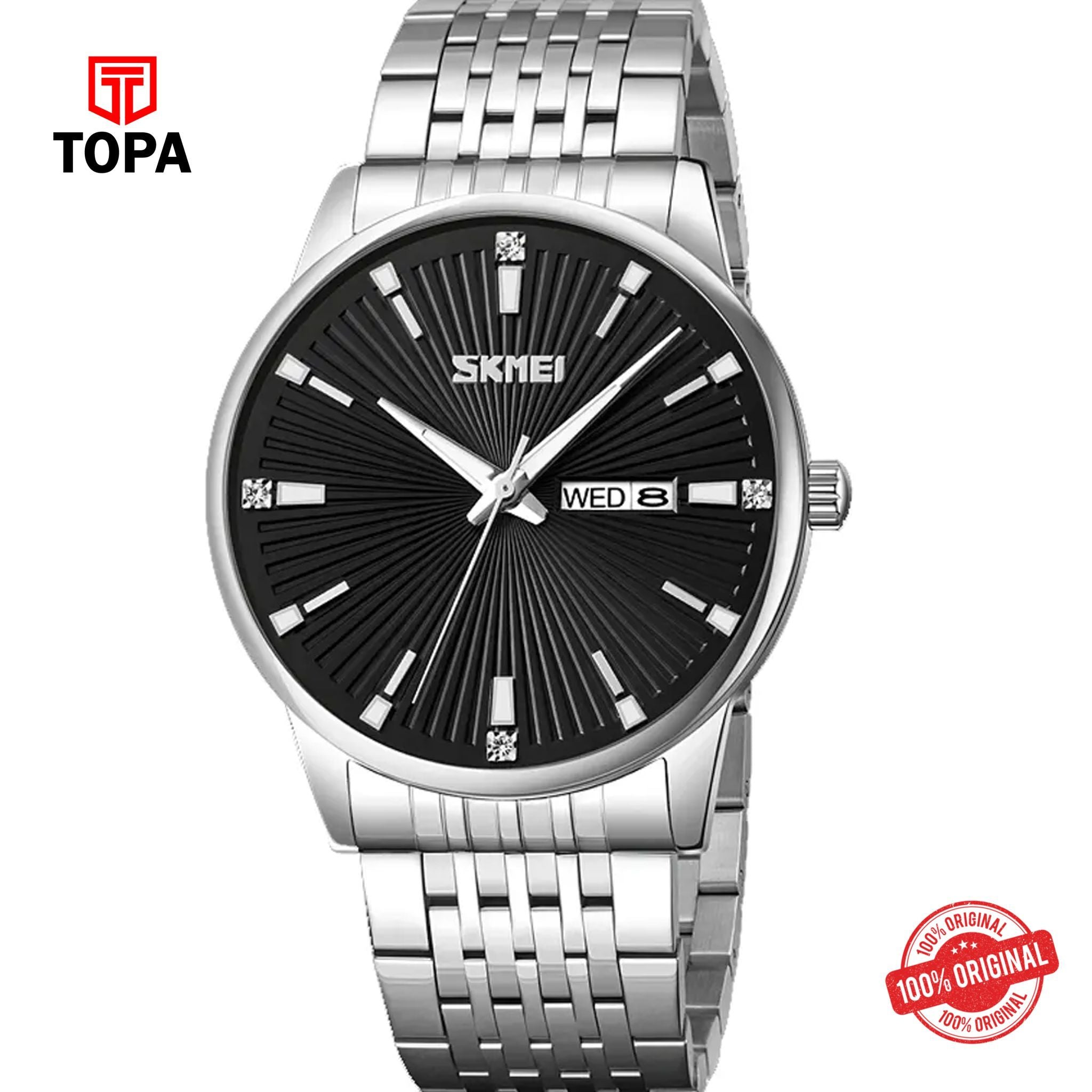 Topa Skmei-9323-CH-BLK-Metal-Band-Men-Watch - Product Image 1