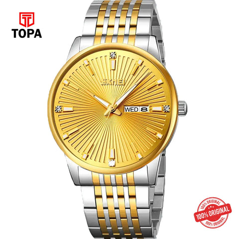 Topa Skmei-9323-G-TTGLD-GLD-Metal-Band-Men-Watch - Product Image 1