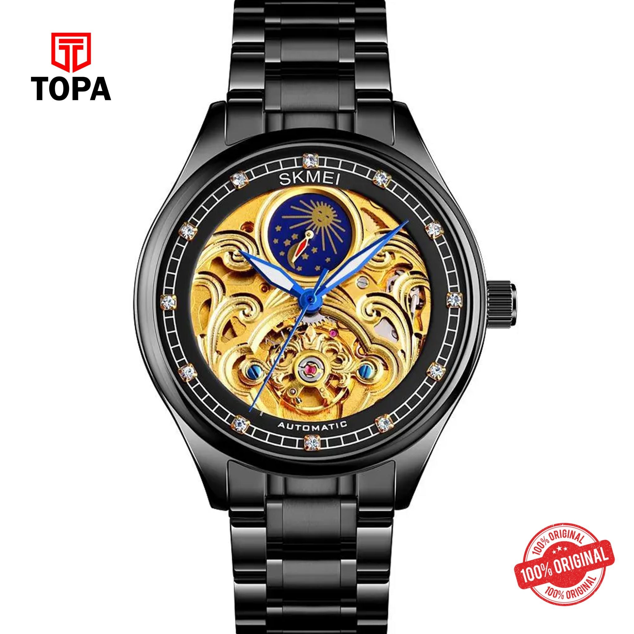 Topa Skmei-M025-G-BLK-GLD-Automatic-Metal-Band-Men-Watch - Product Image 1