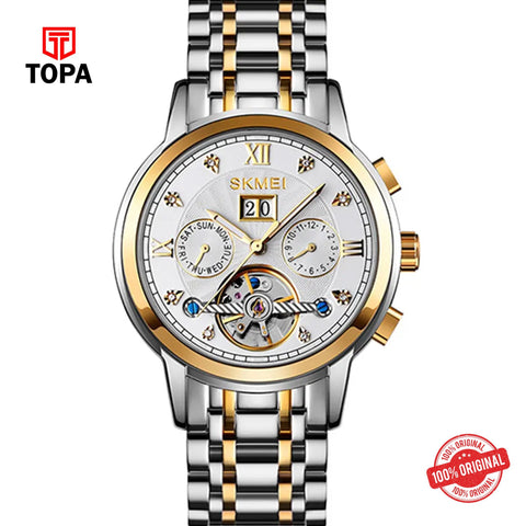 Topa Skmei-M029-G-T.T-GLD-WHT-Metal-Band-Men-Watch - Product Image 1