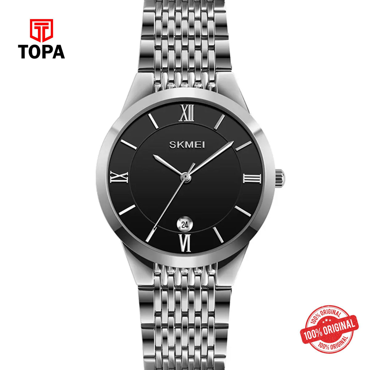 Topa Skmei-Q024-CH-BLK-Metal-Band-Men-Watch - Product Image 1
