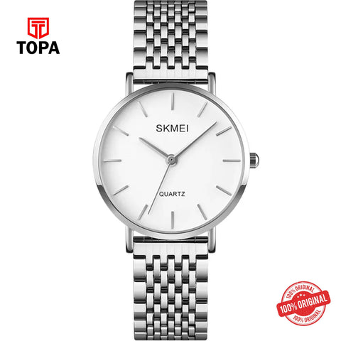 Topa Skmei-Q027-CH-WHT-Metal-Band-Women-Watch - Product Image 1
