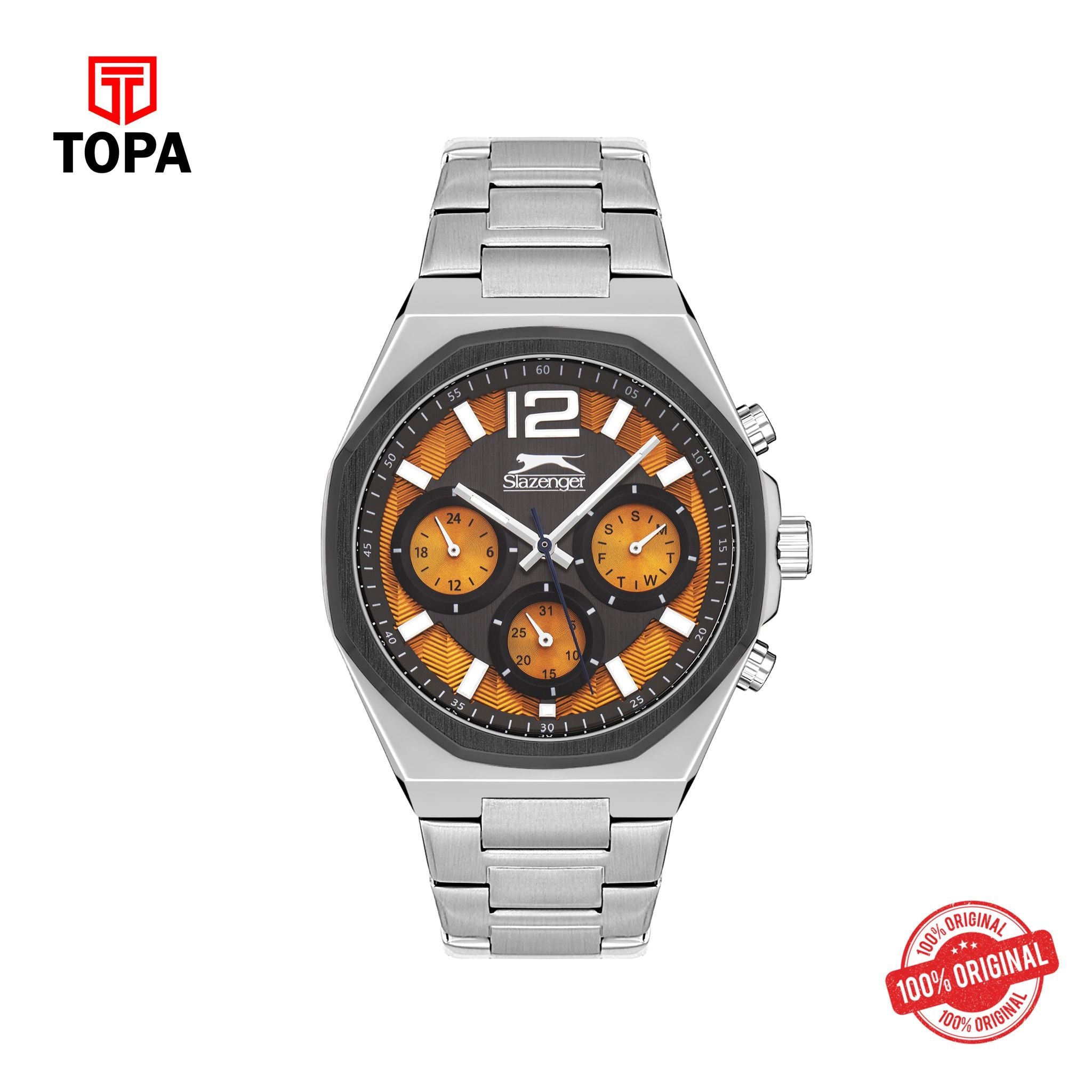 Topa Slazenger - SL.9.2106.2.08 - Quartz Male Band  Dial Orange Watch. - Product Image 1