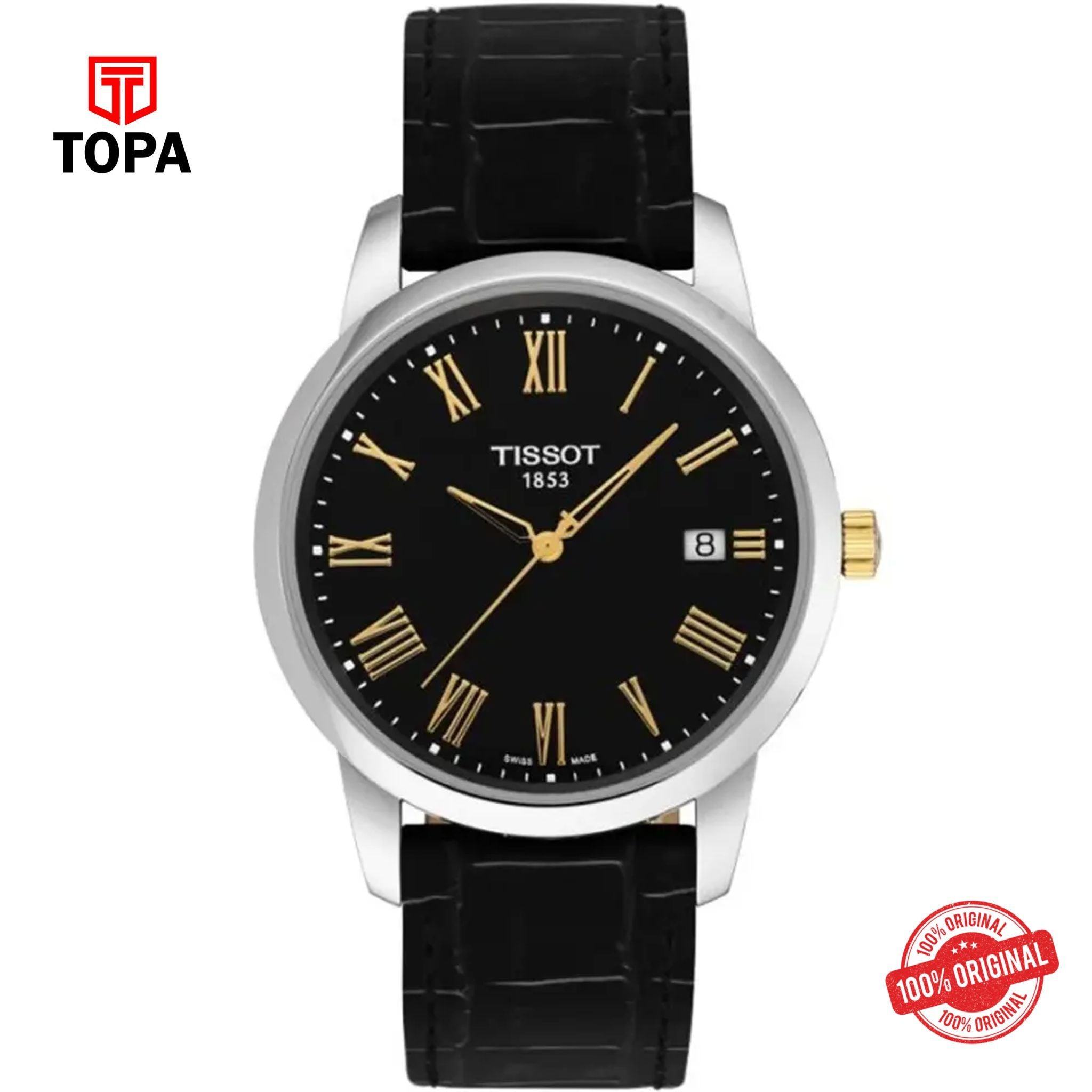 Topa Tissot-T033.410.26.053.01-Leather-Strap-Mens-Watch - Product Image 1