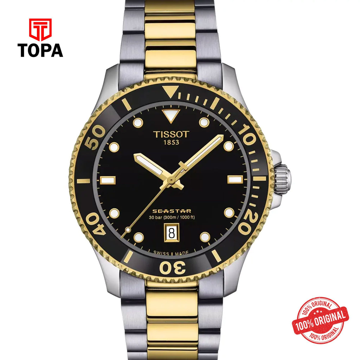 Topa Tissot-T120.410.22.051.00-Seastar-1000-Metal-Band-Men-Watch - Product Image 1