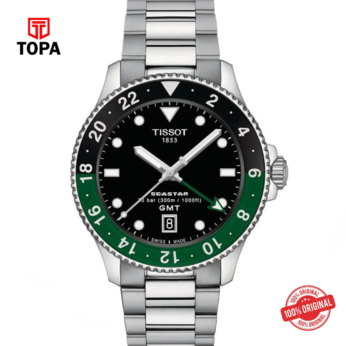 Topa Tissot-T120.852.11.051.00-Seastar-1000-GMT-Metal-Band-Men-Wa - Product Image 1