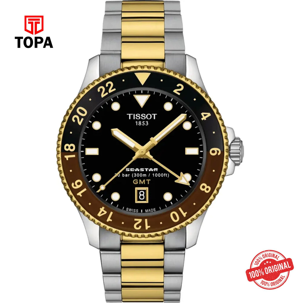 Topa Tissot-T120.852.22.051.00-Seastar-1000-GMT-Metal-Band-Men-Wa - Product Image 1