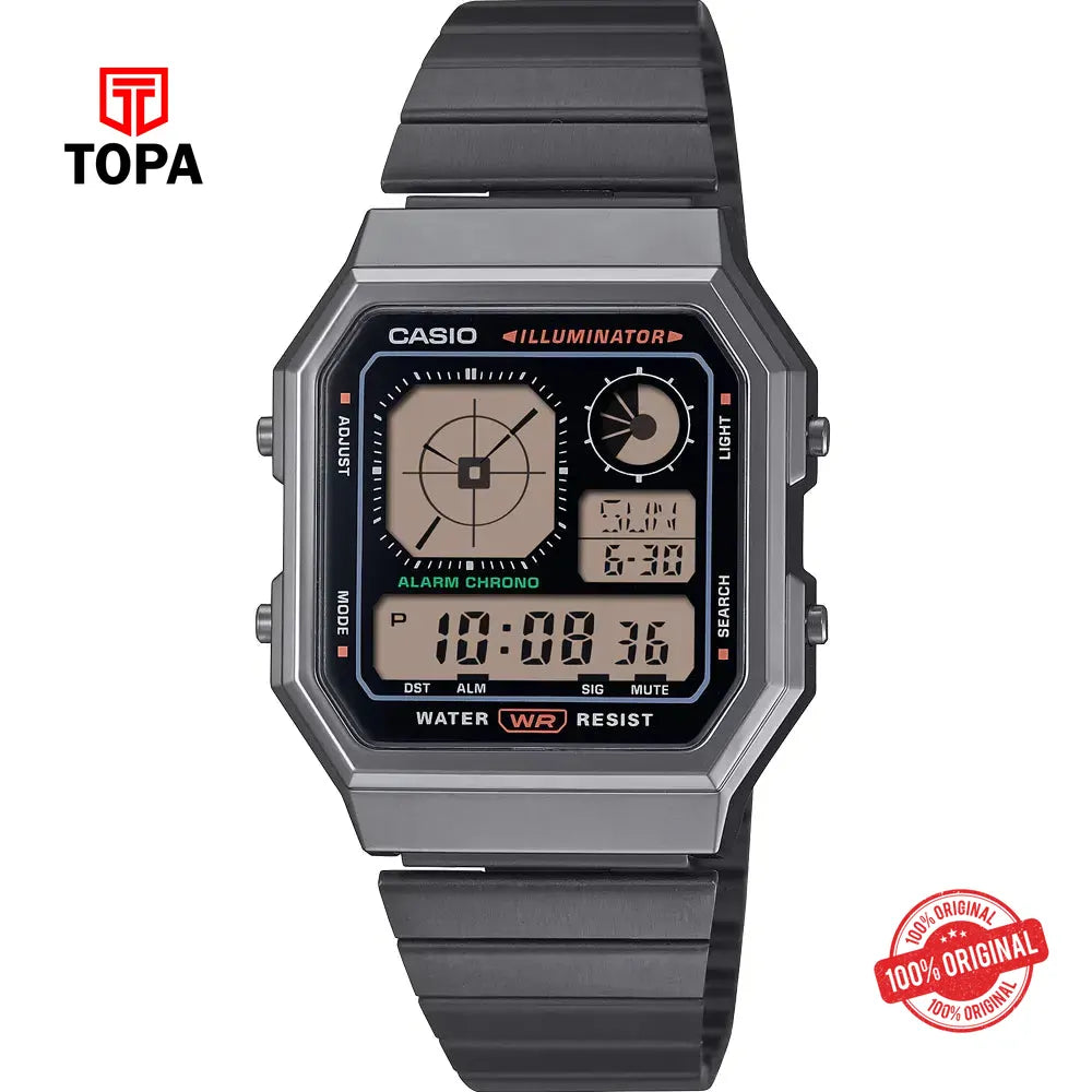 Casio A-130WEGG-1A Metal Band Unisex Watch - Topa