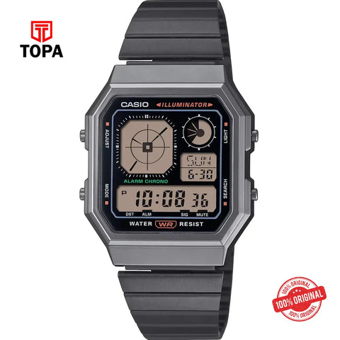 Casio A-130WEGG-1A Metal Band Unisex Watch - Topa