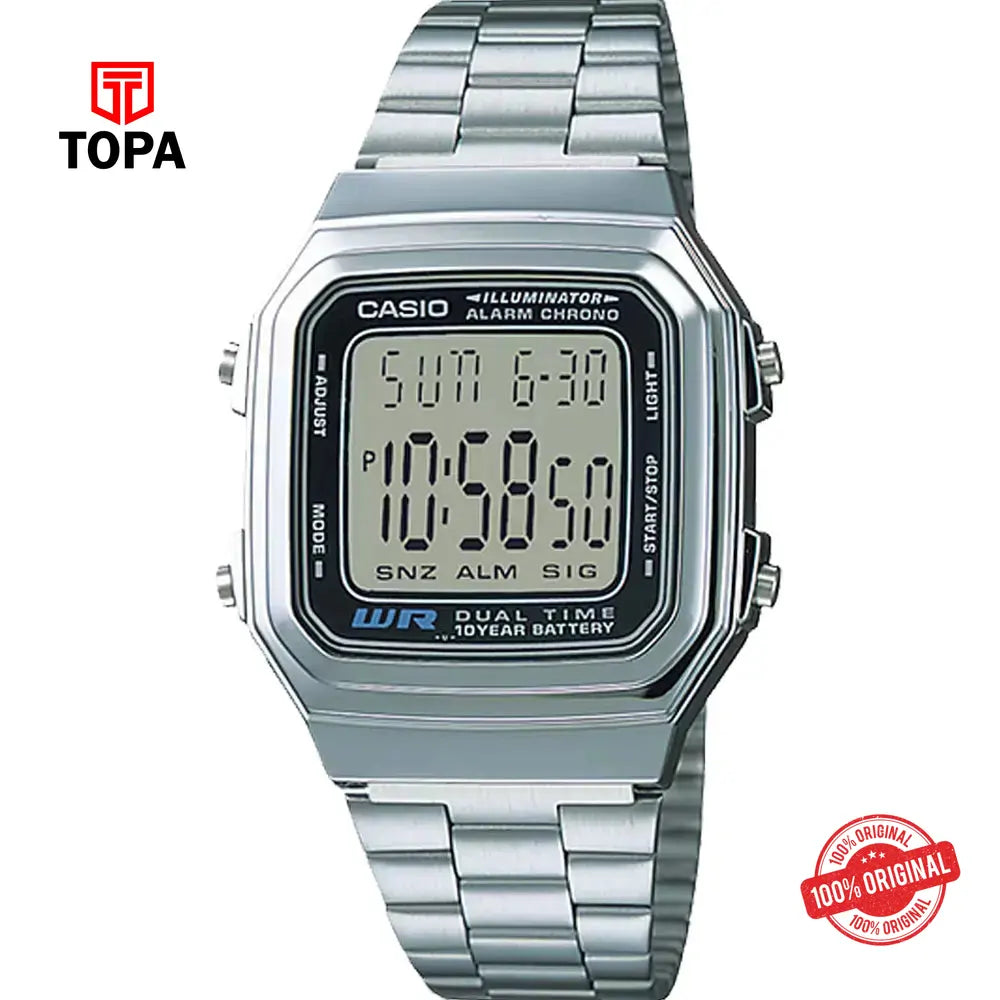Casio A-178WA-1A Metal Band Men'sWatch - Topa