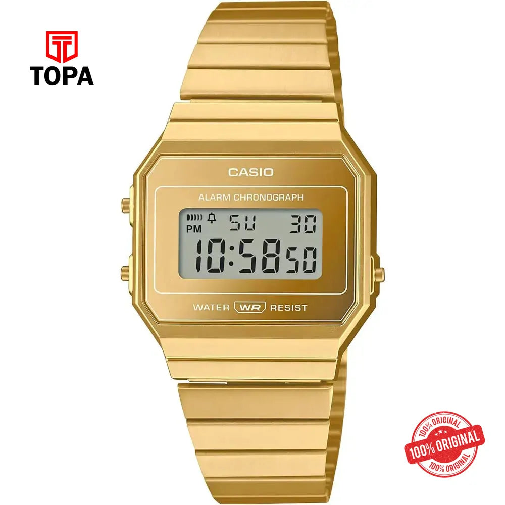 Casio A-700WEVG-9A Metal Band Men Watch - Topa