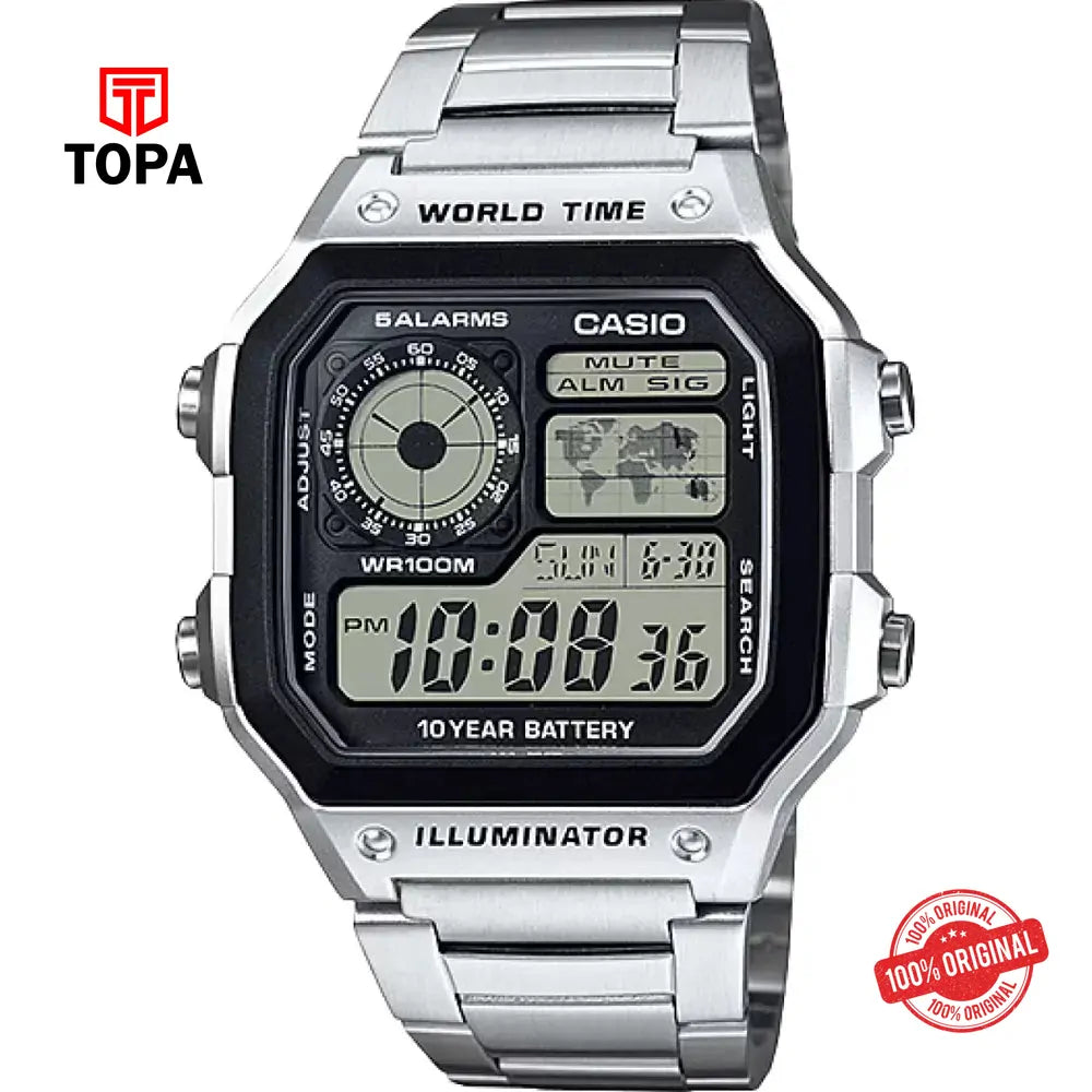Casio AE-1200WHD-1A Metal Band Men Watch - Topa
