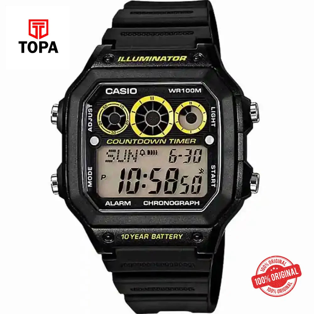 Casio AE-1300WH-1A Rubber Band Men Watch - Topa