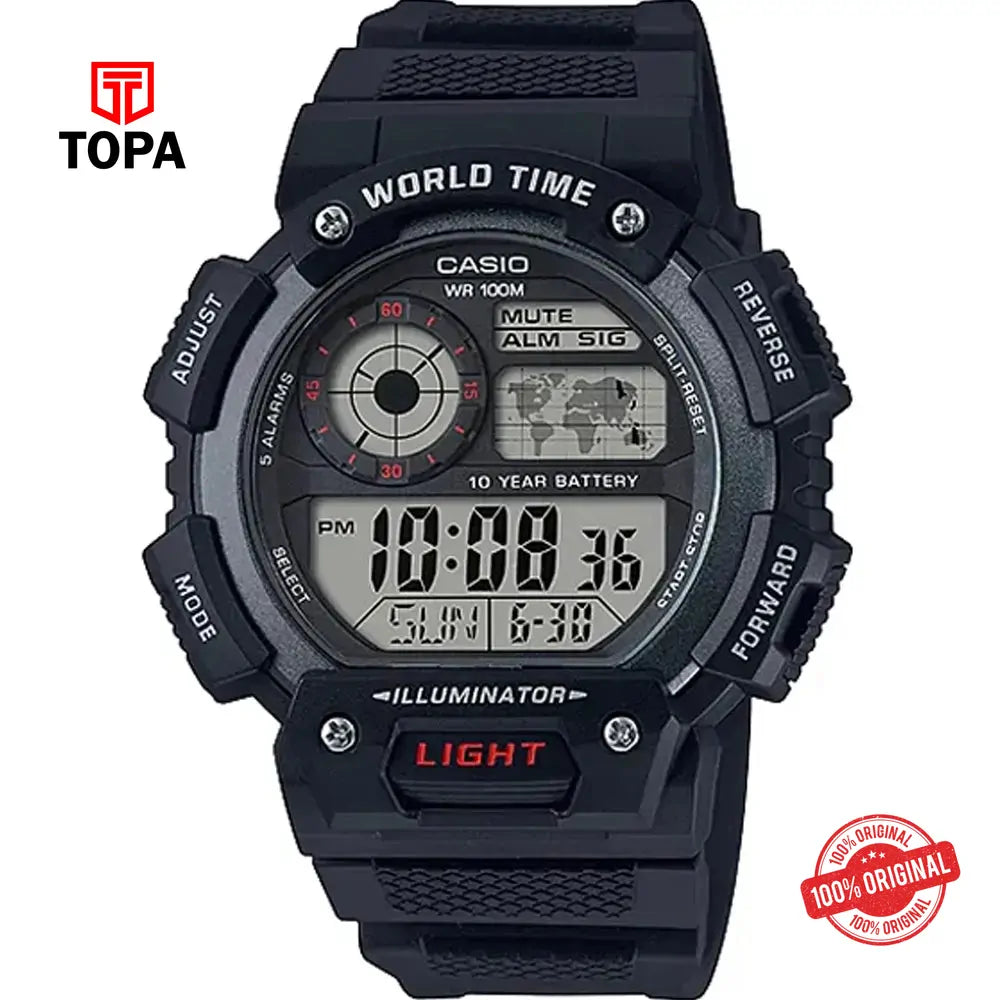 Casio AE-1400WH-1A Rubber Strap Men’s Watch - Topa