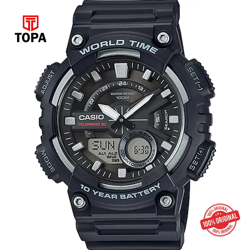 Casio AEQ-110W-1A Resin Band Men Watch - Topa