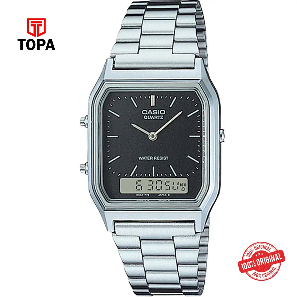 Casio AQ-230A-1D Metal Band Men Watch - Topa