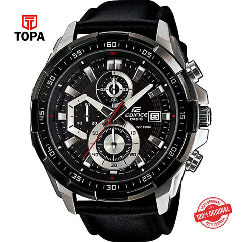 Casio Edifice EFR-539L-1A Leather Band Men Watch - Topa