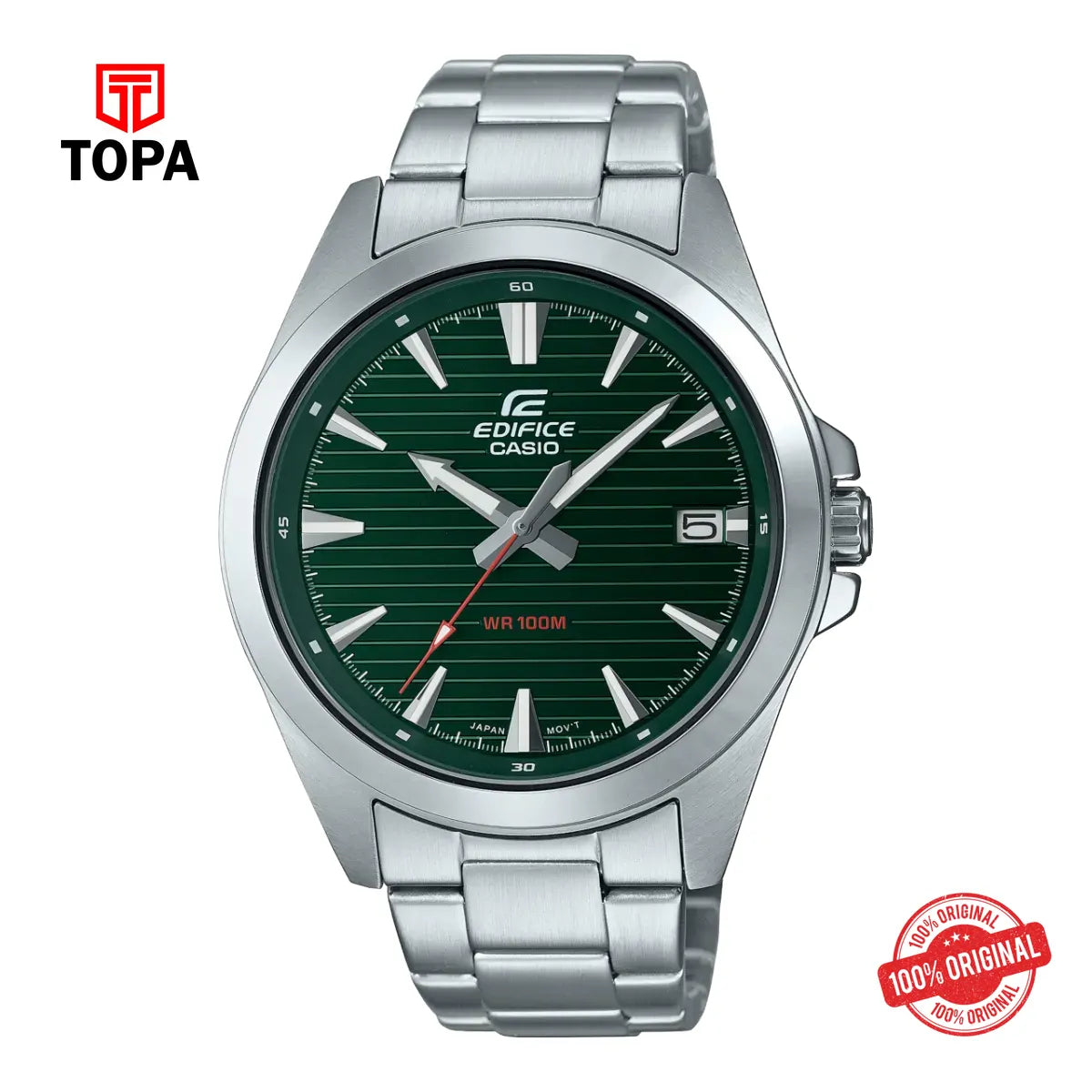 Casio Edifice EFV-140D-3A Metal Band Men Watch - Topa