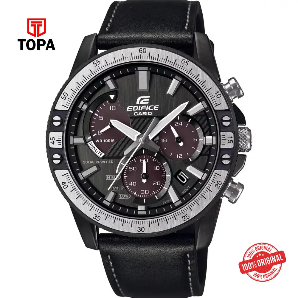 Casio Edifice EQS-930TL-1A Leather Band Men Watch - Topa
