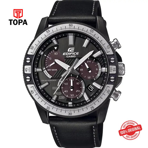Casio Edifice EQS-930TL-1A Leather Band Men Watch - Topa