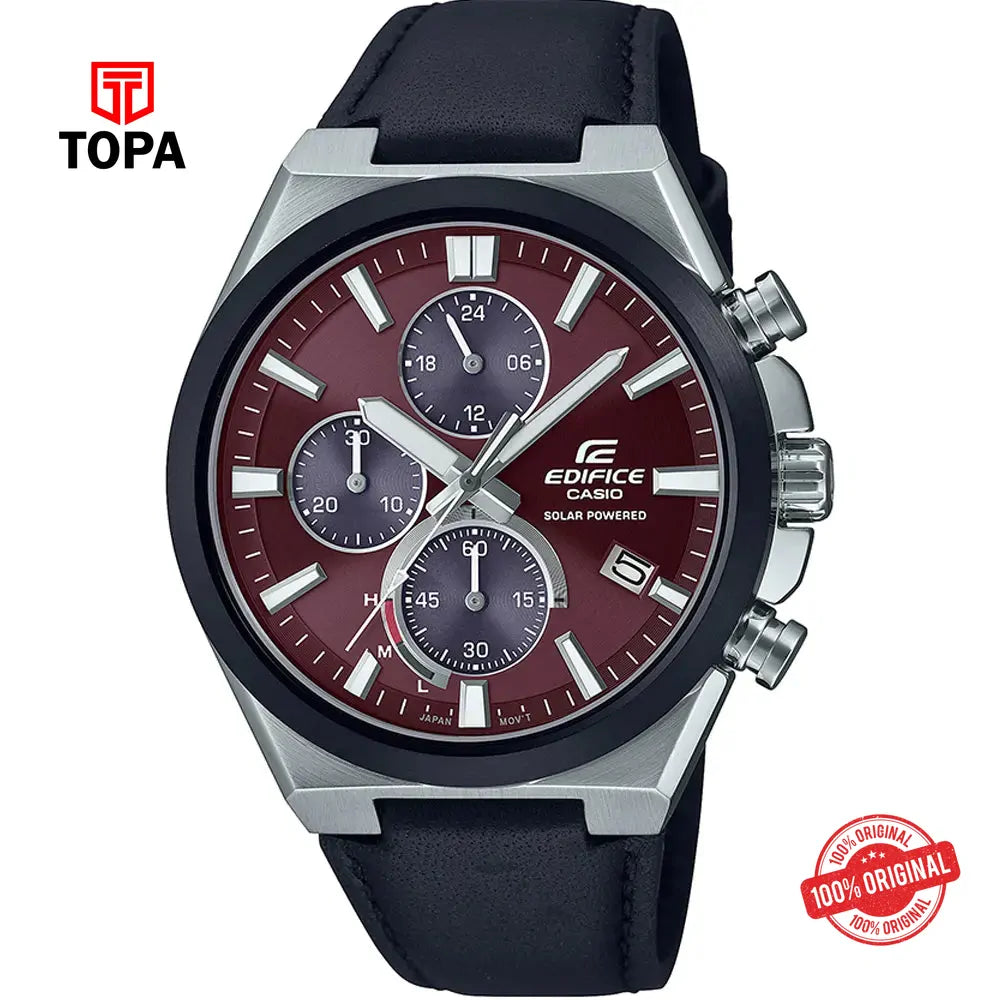 Casio Edifice EQS-950BL-5AVUDF Leather Band Men Watch - Topa
