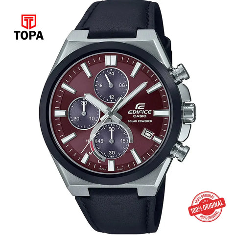 Casio Edifice EQS-950BL-5AVUDF Leather Band Men Watch - Topa