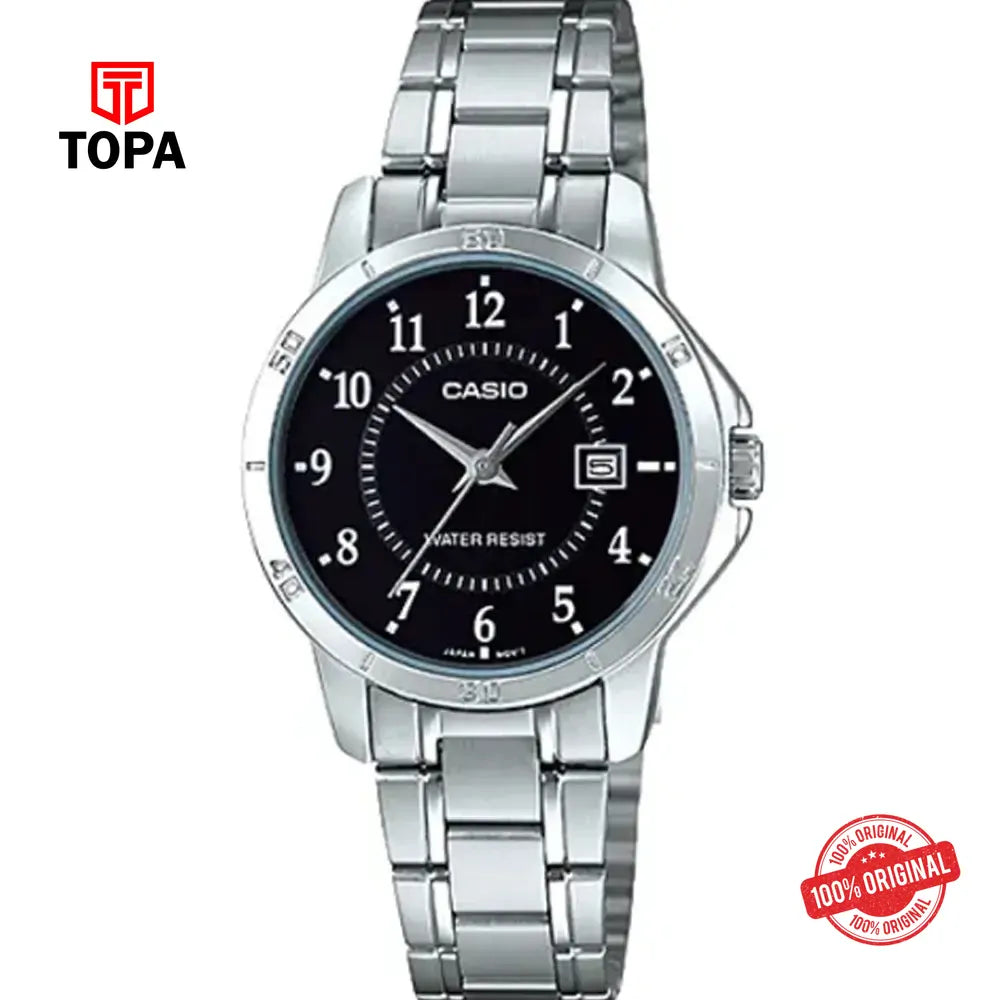 Casio LTP-V004D-1B Metal Band Woman Watch - Topa