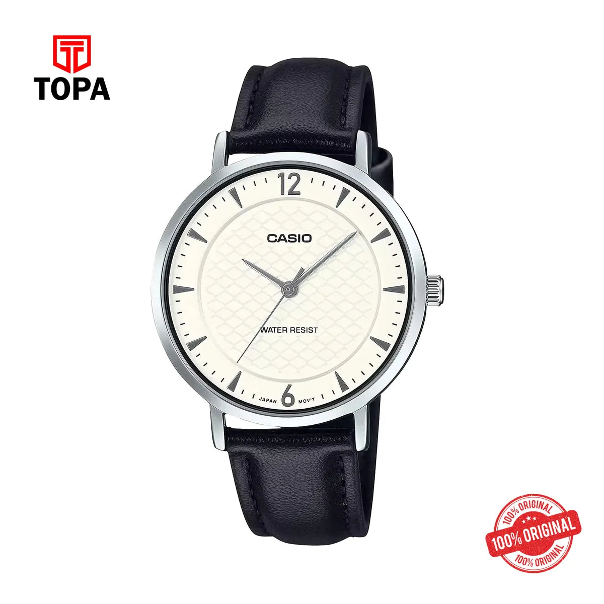 Casio LTP-VT04L-7A2 White Dial Leather Women’s Watch - Topa