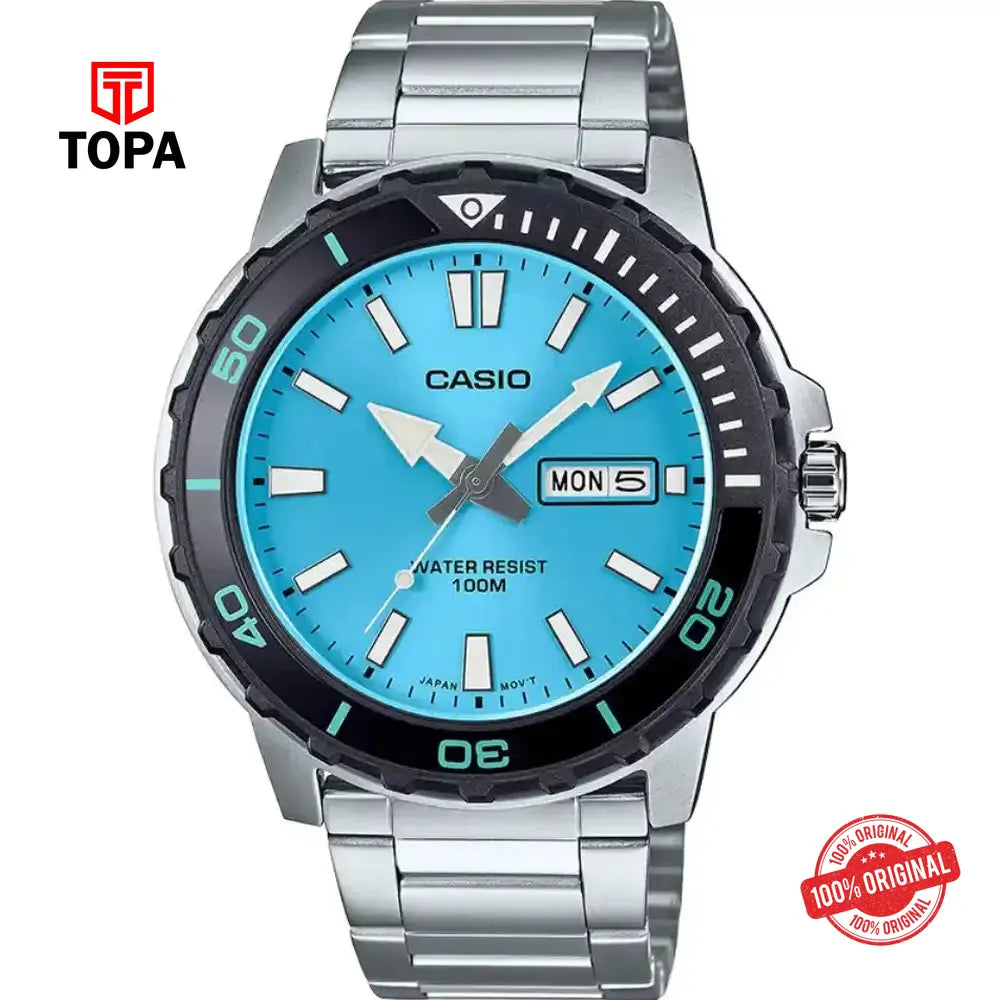Casio MTD-125D-2A3 Metal Band Men Watch - Topa