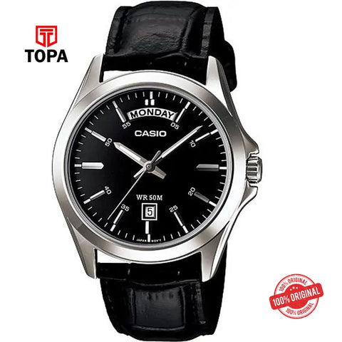 Casio MTP-1370L-1A Leather Strap Men's Watch - Topa