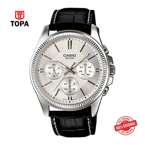 Casio MTP-1375L-7A Leather Strap Men Watch - Topa