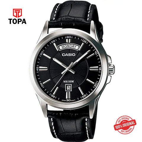 Casio MTP-1381L-1A Leather Band Men Watch - Topa