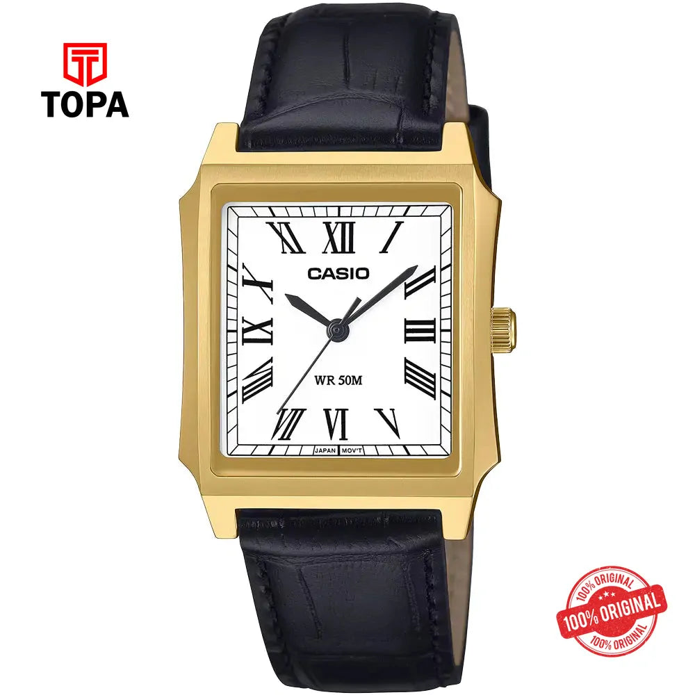 Casio MTP-B190GL-7B Leather Band Men Watch - Topa