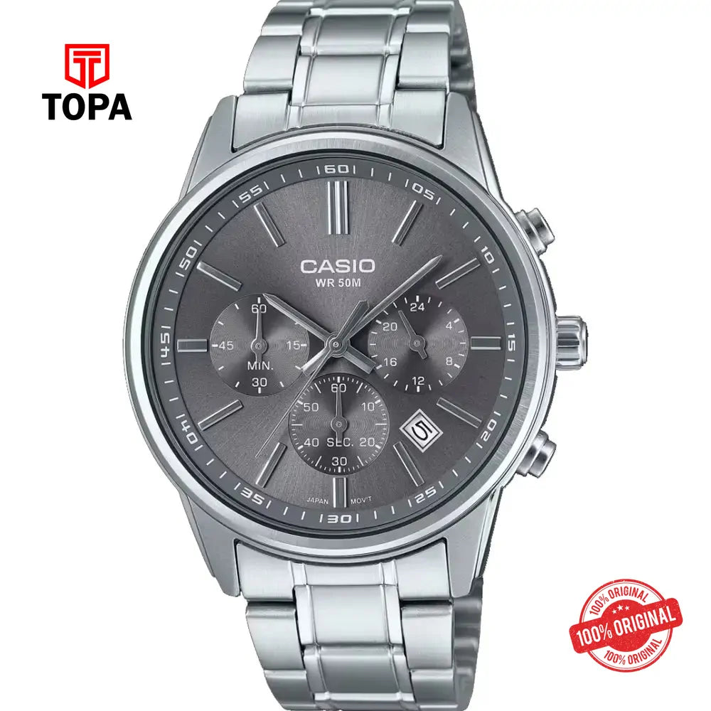 Casio MTP-E515D-8A Metal Band Men's Watch - Topa