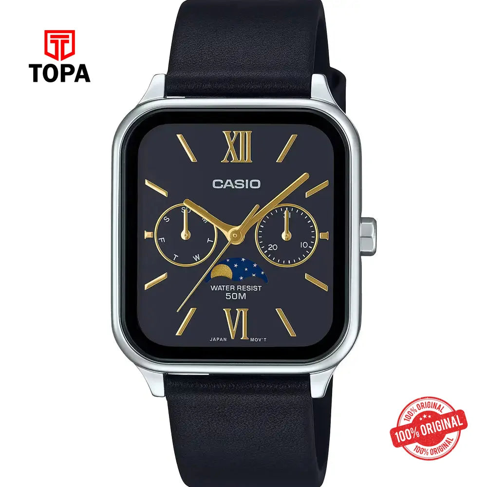 Casio MTP-M305L-1A2 Leather Band Men Watch - Topa