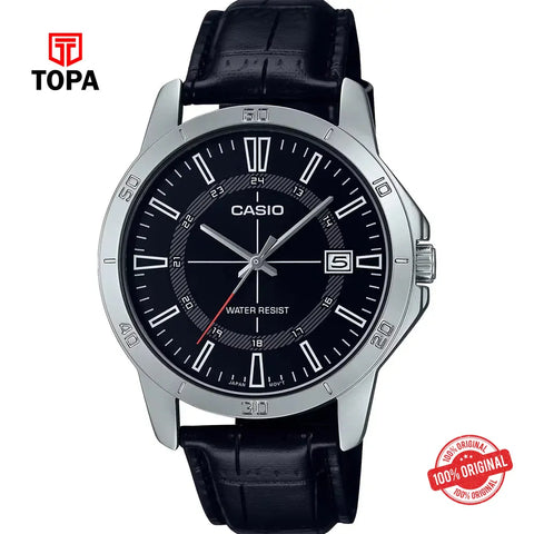 Casio MTP-V004L-1C Leather Band Men Watch - Topa