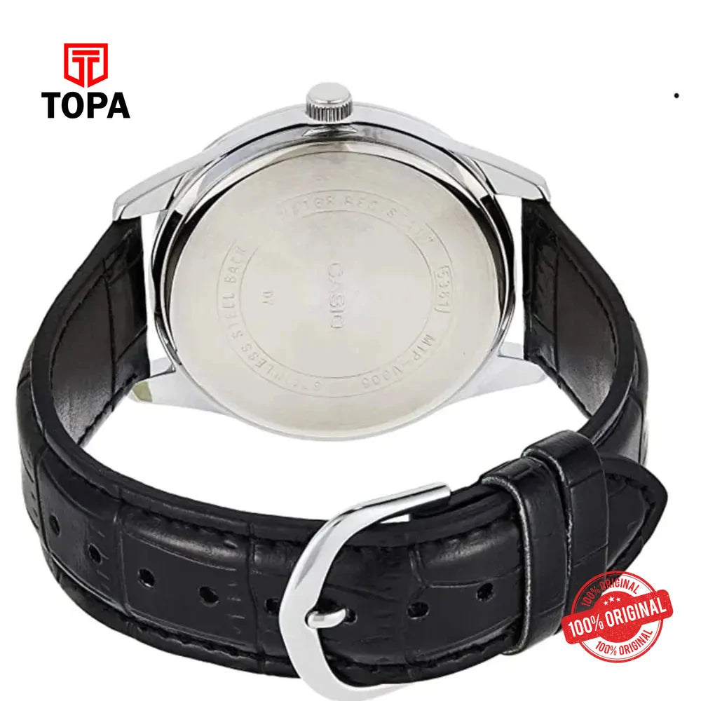 Casio MTP-V005L-1B Leather Strap Men's Watch - Topa