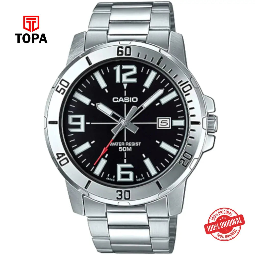 Casio MTP-VD01D-1B Metal Band Men's Watch - Topa