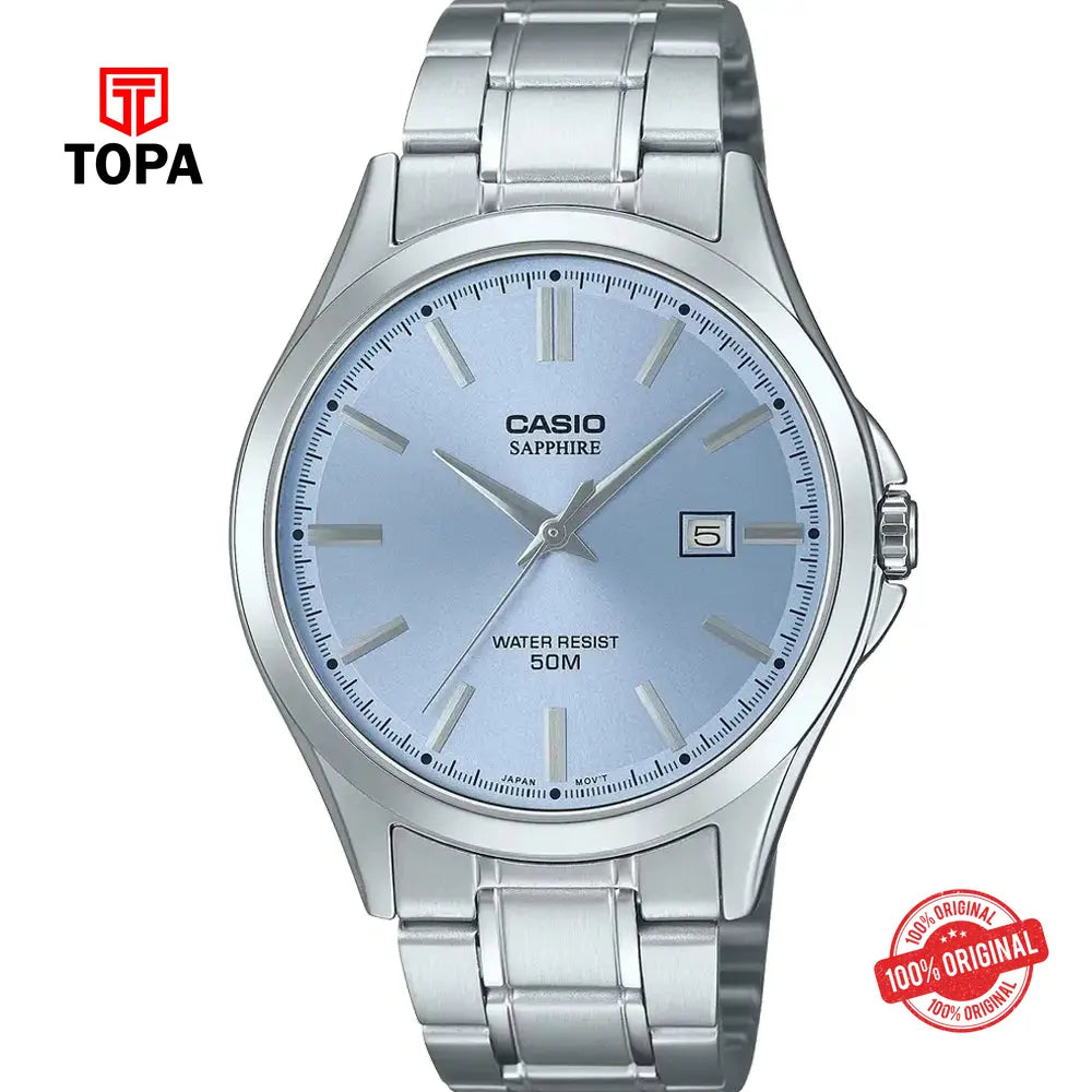 Casio MTS-115D-2A2 Metal Band Men Watch - Topa